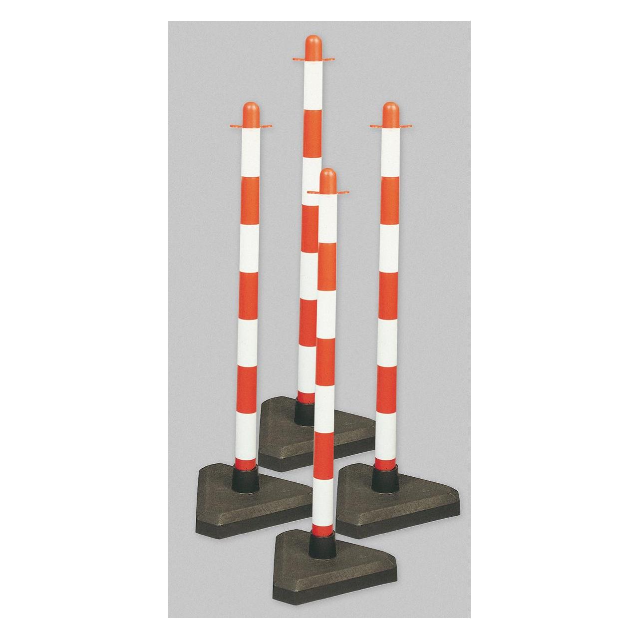 Brady Sperrpfosten & Betonfuss (3,5 kg), Polyethylen, Rot & Weiss gestreift (4 Stück/Pack) (292237)