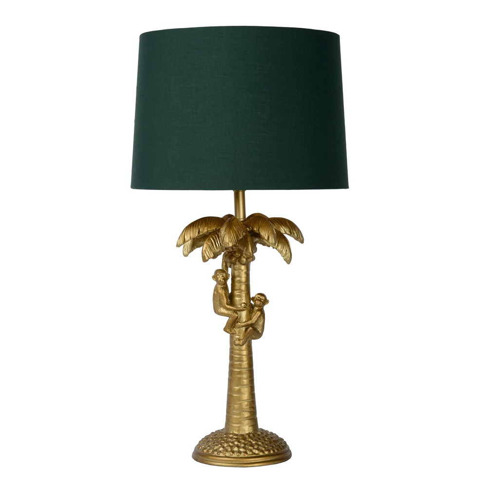 Lucide Tafellamp Extravaganza Coconut goud met groene kap 10505/81/02