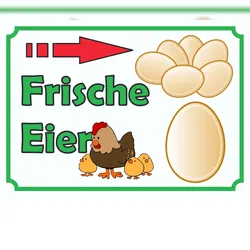 HB-Druck Verkaufsschild Schild Eier rechts A6 (105x148mm)