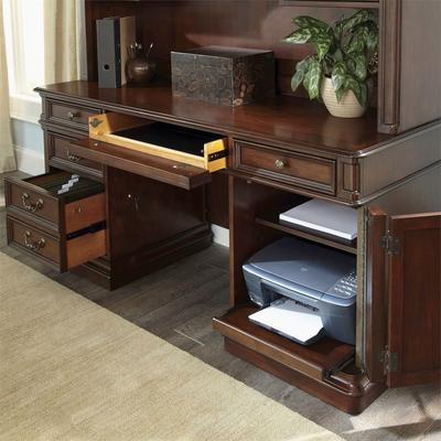 Liberty Furniture Brayton Manor Office Credenza Desk Cognac Cherry Wood