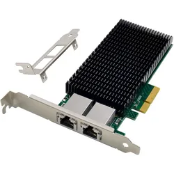 MicroConnect Network Card PCIe x4 X540-T2 (Mini PCI Express), Netzwerkkarte, Schwarz