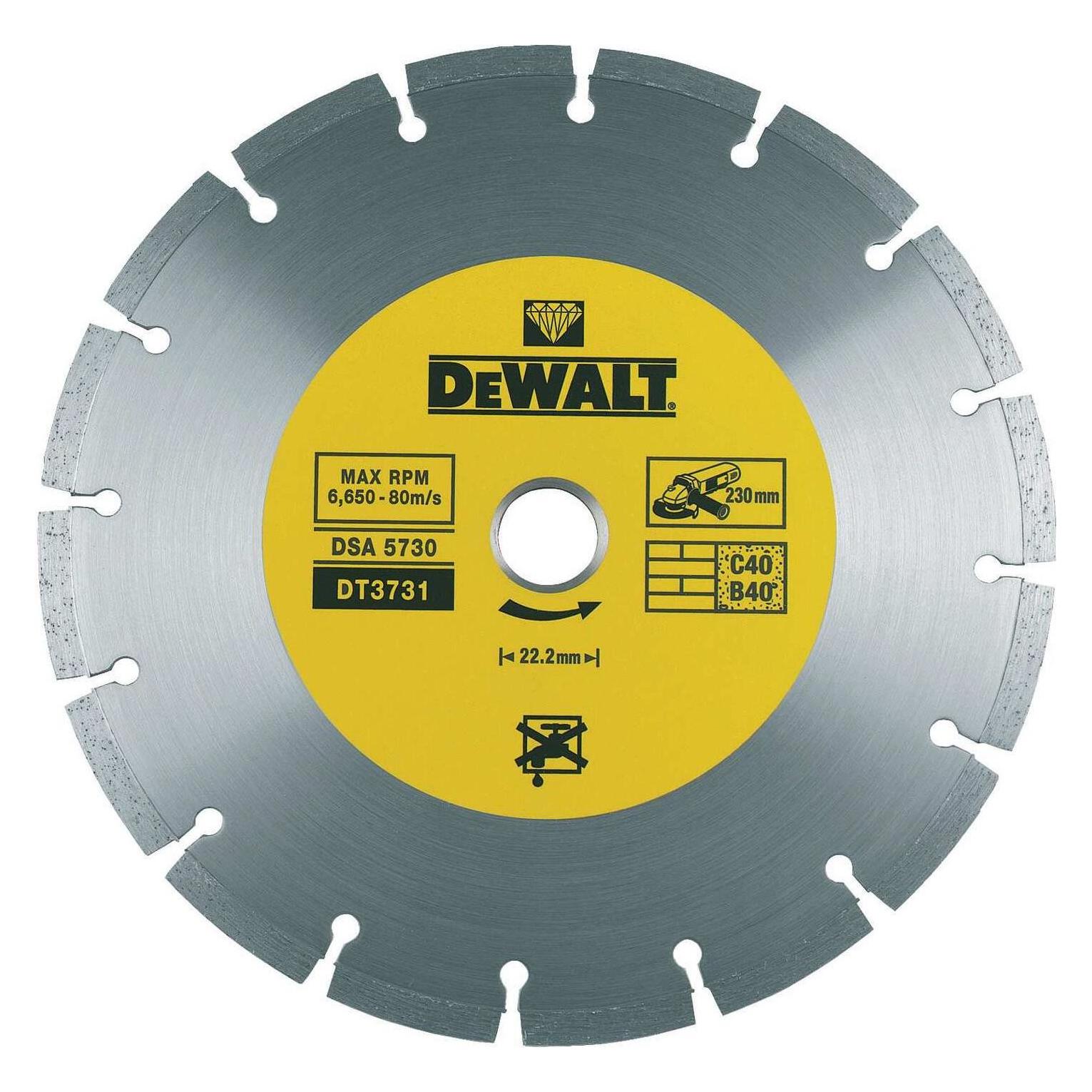 DeWalt Porfessional Economy DiamantTrennschei DT3731ine Baustellenmaterialien Schneller. einfacher S (DT3731-QZ)
