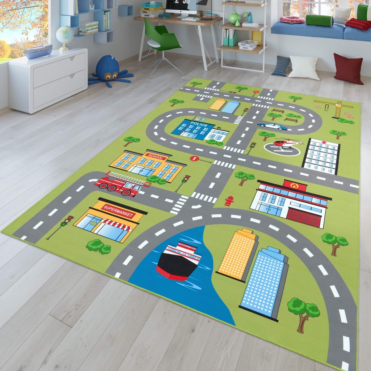 TT Home Kinderkamertapijt Abstract Groen Rechthoek 200 x 290 cm