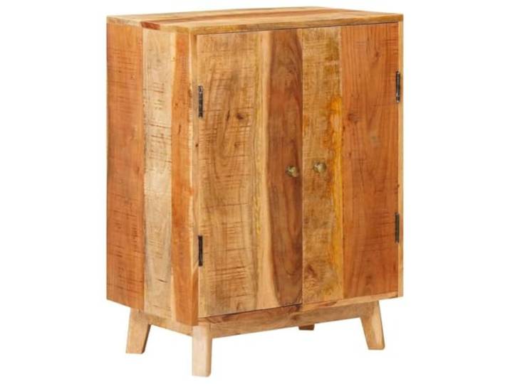 HEFZGDB Rustikaler Nachttisch aus tropischem Hartholz - Einzigartiger Nachttisch aus massivem Mangoholz mit schöner Holzmaserung und Handwerkskunst, mit Fach und Regal, 55x35x75 cm