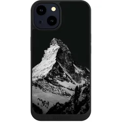 Nivocase Handyhülle für Apple iPhone 14 Hülle NIVOpure Case Schwarz Alpspitze Berg Schnee (Apple iPhone 14), Smartphone Hülle, Schwarz
