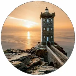 Essbares Papier „Leuchtturm bei Sonnenuntergang“, 19,5 cm