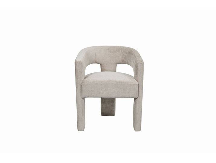 Livin Hill Stuhl Leith, taupefarbener Chenille-Bezug mit elastischer Unterfederung