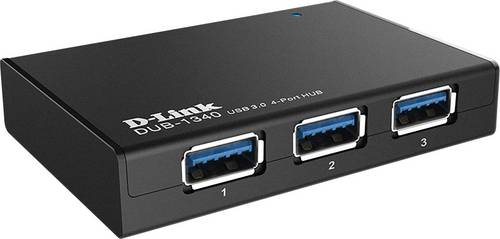 D-Link DUB-1340/E USB-Hub 4 Port USB-A USB 3.0 5 GBit/s Schwarz DUB-1340/E