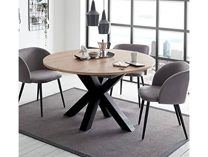 Esstisch schwarz asteiche 110x78 cm Big System Rund Stern 110 Auszug