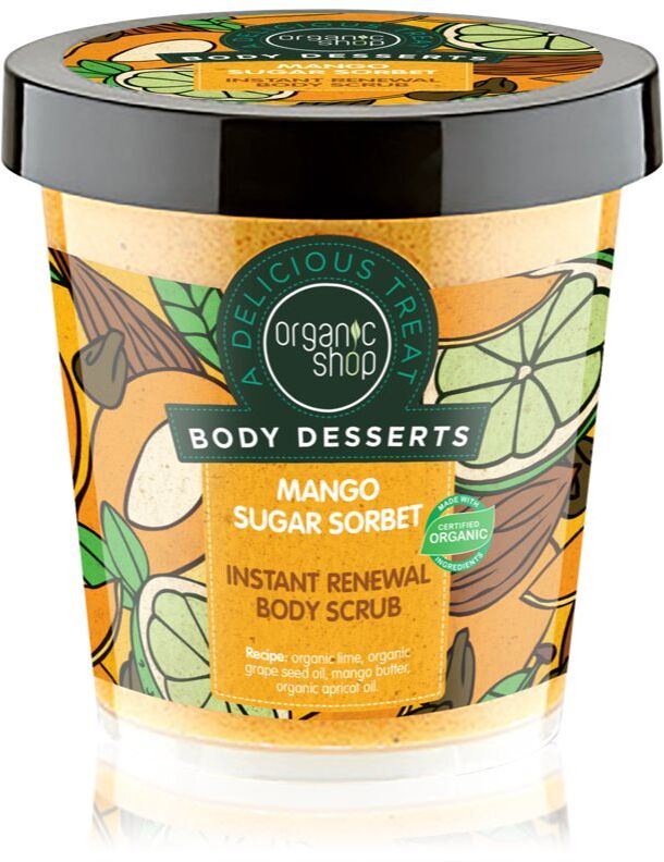 Organic Shop Body Desserts Mango Sugar Sorbet renewing sugar scrub for the body 450 ml