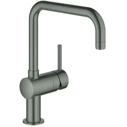 Grohe Minta Spültisch-Einhebelmischer 32488AL0 hard graphite gebürstet, schwenkbarer U-Auslauf
