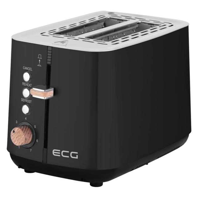 ECG ST 2768 Timber Black Toaster 7 Heizintensitätsstufen, Auftau- und Aufwärmfunktionen (ECGST2768)