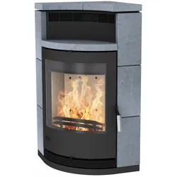 Fireplace  Kaminofen  Zeitbrandofen  Lyon  Speckstein  gussgrau  (8  kW)