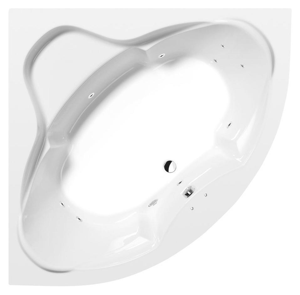 Polysan SIMONA Whirlpool-Badewanne, 140x140x44cm, Active Hydro, Chrom