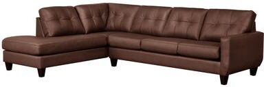 Gibson Top-Grain Leather Tufted Sectional Sofa
