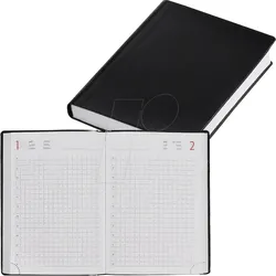 HWK DINA6SW - Taschenkalender, jahresunabhängig, schwarz
