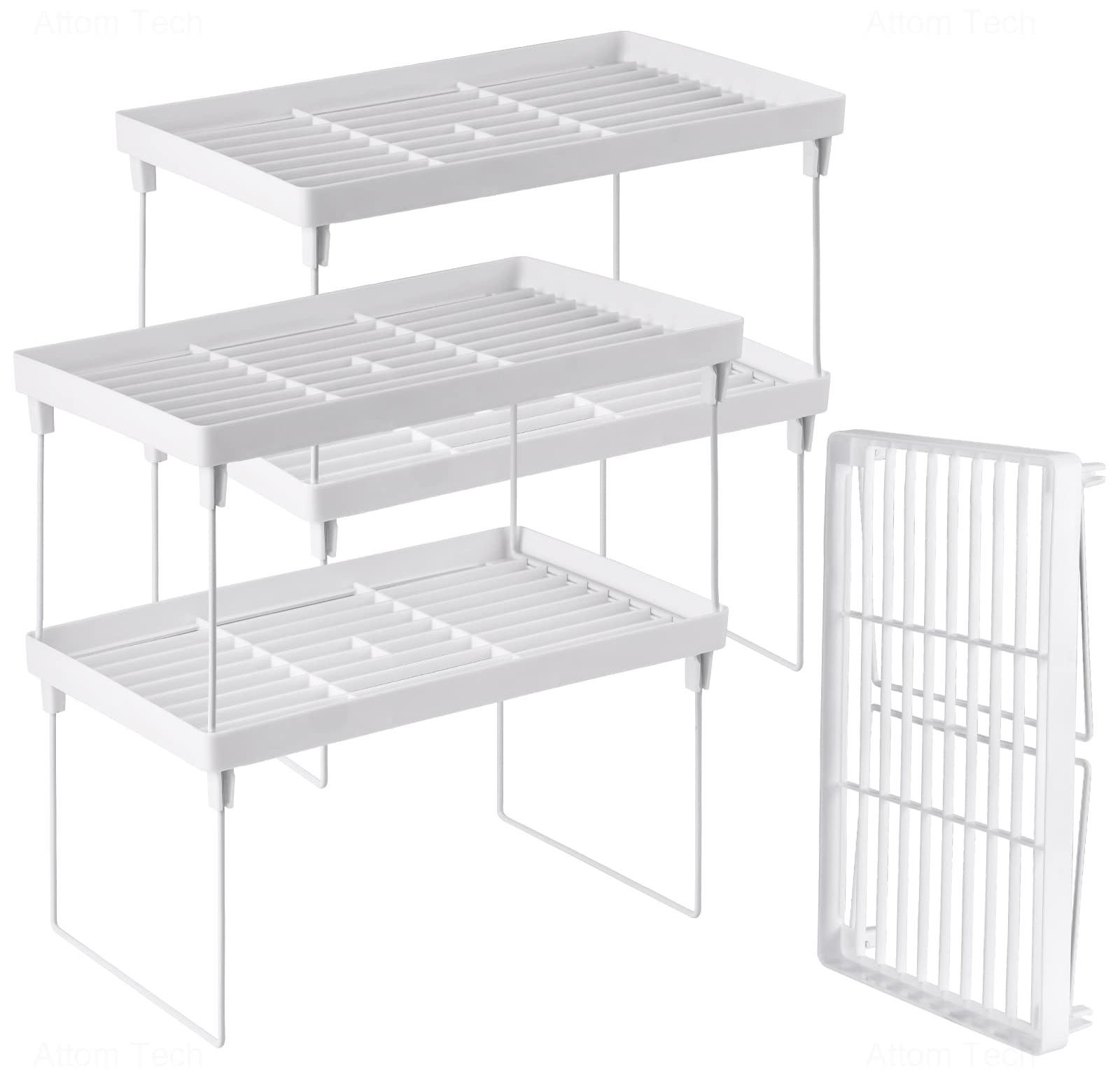 Selius 4-pack stapelbare en opvouwbare kunststof keuken opbergplanken