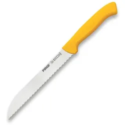 Pirge Ecco Brotmesser mit Wellenschliff 17,5 cm Gelb für Schneiden von Brot, Bagels, Kuchen - Brötchenmesser - Sägemesser