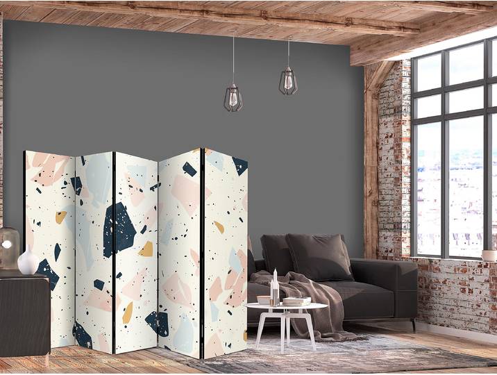 Paravent grand terrazzo 2 faces Autres Multicolore 225 x 172cm