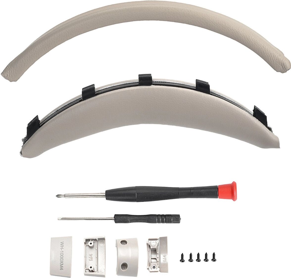 INF Clip-on Kopfbügelpolster aus Proteinleder mit Memory-Schaum, kompatibel mit Sony WH-1000XM4, Gold