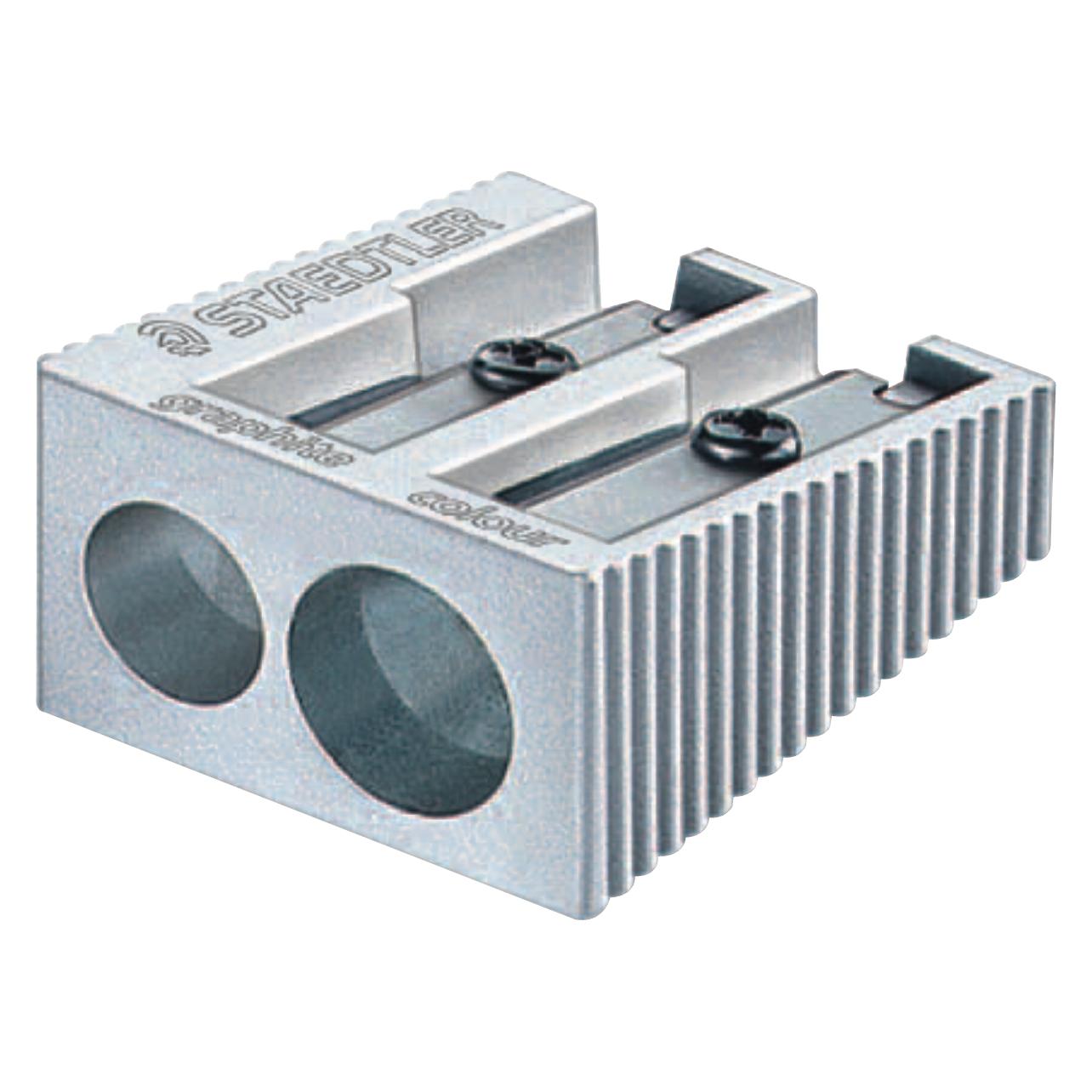 Staedtler 510 20 Metal Double-Hole Sharpener for Graphite and Coloured Pencils (51020)