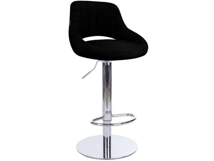 CLP Barhocker höhenverstellbar mit extra schwerem Standfuß und gepolsterter Sitzschale Milet Chrom, für Küche und Bar, belastbar bis 150 kg Farbe schwarz Material Stoff