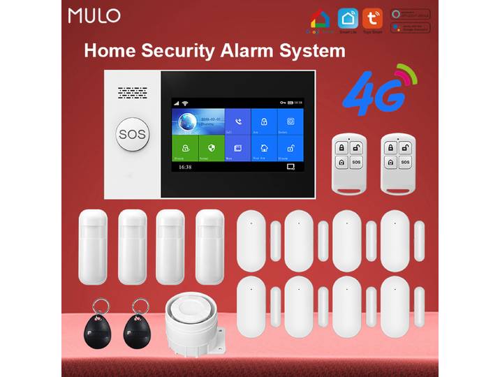 Mulo-Système d'alarme domestique sans fil, Smart Home, WIFI, Tuya, 4G, Anti-cambriolage, Prise en charge d'Alexa et de Google, Convient pour le garage