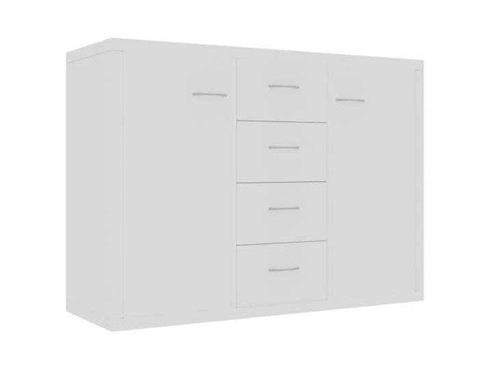 Kaorsrow Sideboard Weiß 88x30x65 cm Kommode mit 4 Schubladen 2 Türen Vielseitiger Beistellschrank aus Holzwerkstoff für Schlafzimmer & Flur mit 4 tiefen Schubfächern & 2 Fächern