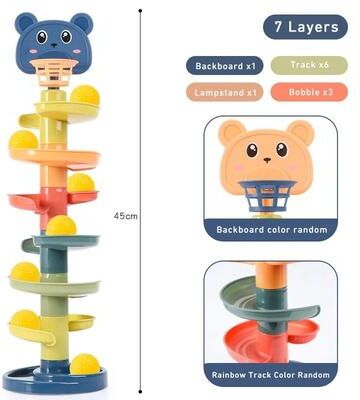 Uplift Picks Montessori Rolling Ball Track Sensory Toy For Babies And Toddlers 7 Layers