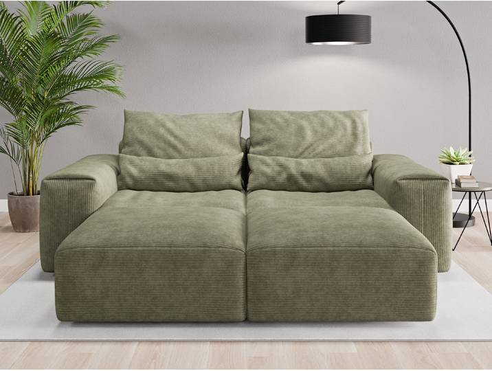 Loveseat Denver - Grün (Waldgrün) - Cordstoff