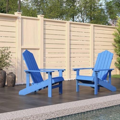 2 Adirondack-Stühle für den Außenbereich aus HDPE in Aquablau