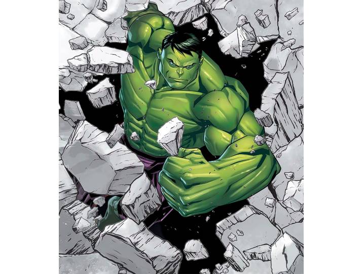 Vliestapete KOMAR Digitaldruck Vlies - Hulk Breaker - Grösse 250 x 280 cm , grün (grün, schwarz, weiß), B:250m L:280m, Vlies, Tapeten, Vliestapete, Kinderzimmer