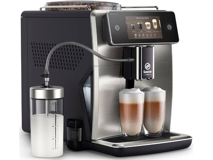 SAECO Kaffeevollautomat Saeco Xelsis Deluxe SM8785/00 , edelstahl, front, B:28,7cm T:48,7cm, Kaffeevollautomaten, 8 Benutzerprofilen und 5 Touchscreen, Kaffeevollautomat