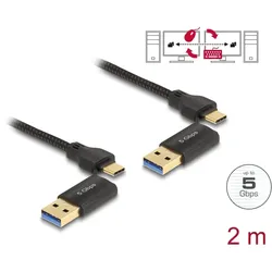 DELOCK USB Type-C 5 Gbps Data Link Kabel + KM Switch 2m