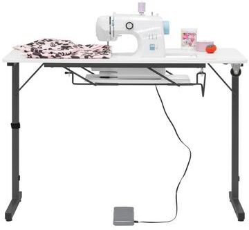 Sew Ready Rollaway II Sewing Table Silver/White Portable Folding Rolling.
