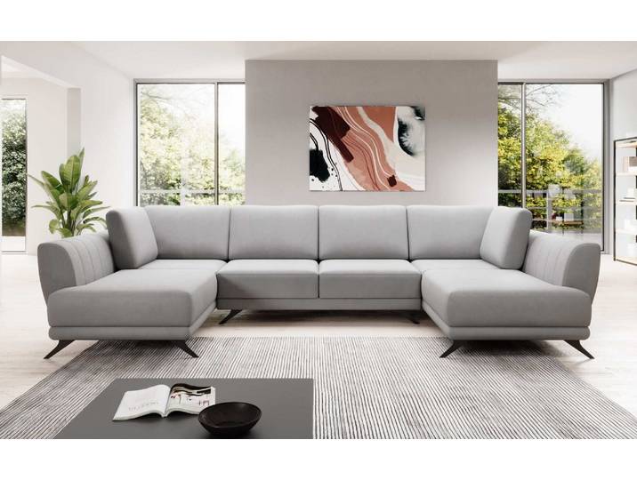 Designer Sofa Nina mit Schlaffunktion - Samt - Grün - Luxusbetten24
