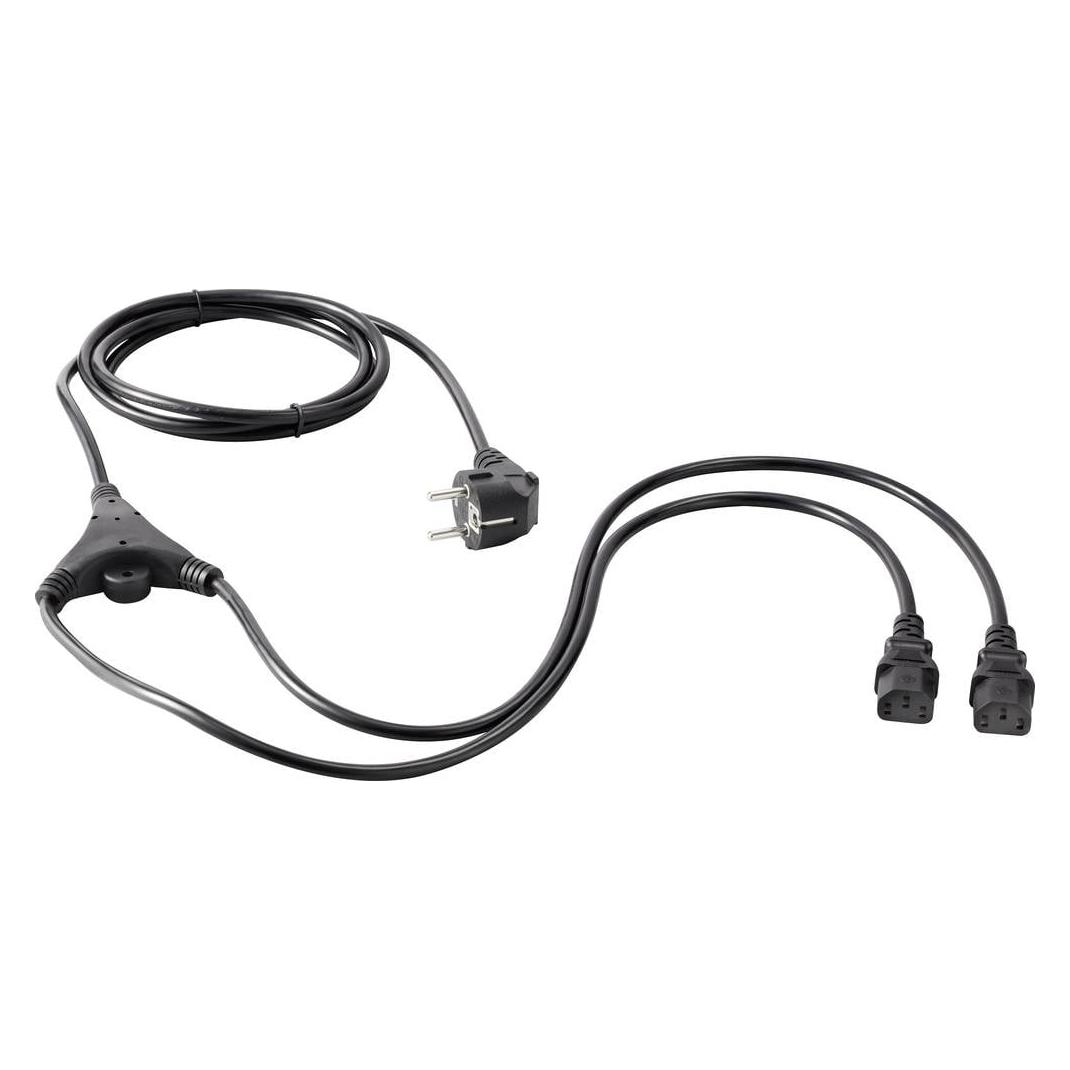 Sygonix SY-5178378 Kaltgeräte Y-Kabel Schwarz 2 m (2 m) (SY-5178378)