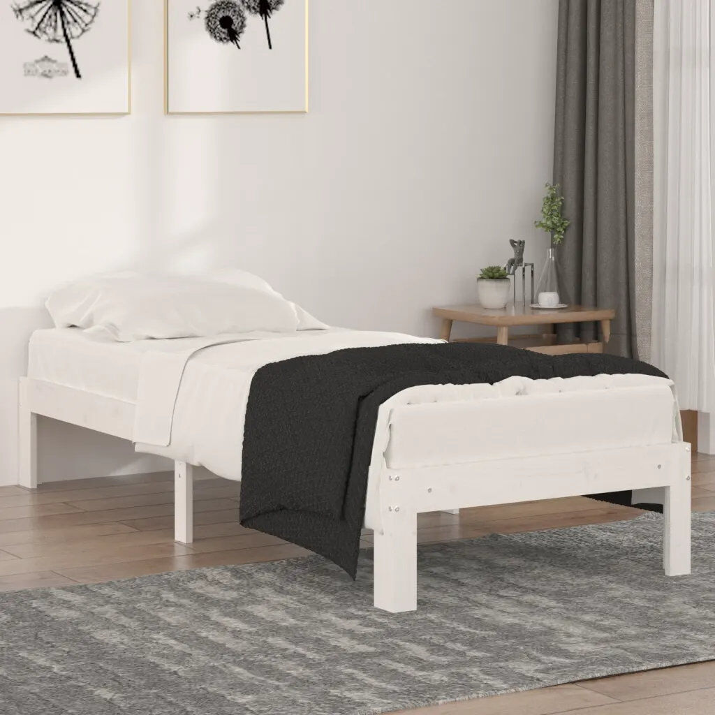17 Stories Jahvel Solid Wood Bed White Small Single (2'6)