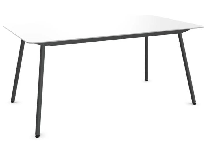 Glasfaser-Tisch Locarno Edge von Schaffner / Farbe: Weiss / Grösse: 160 x 90 cm