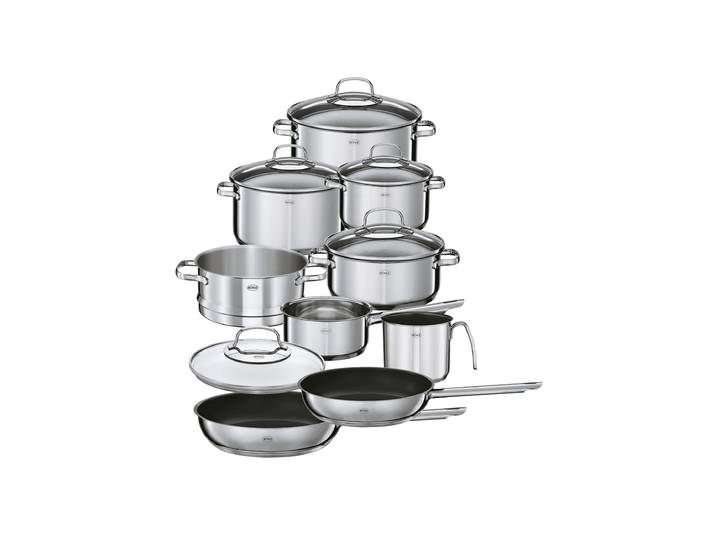Topf-Set RÖSLE ELEGANCE , silber (edelstahlfarben), Töpfe, Topf-Set, mit Glasdeckel und Innenskalierung, spülmaschinen-/ induktionsgeeignet, Topseller