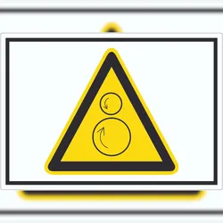 HB-Druck Achtung Gegenläufige Rollen Symbol Aufkleber A6 (105x148mm)