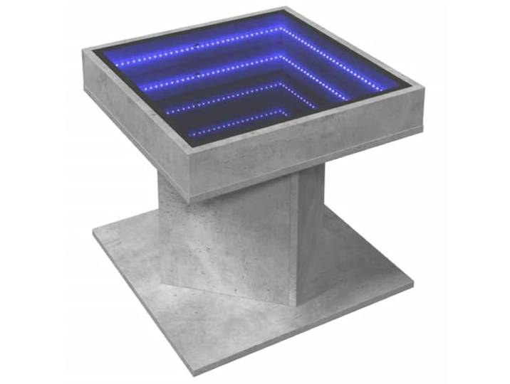 vidaXL LED-Couchtisch Betongrau 50x50x45 cm Holzwerkstoff
