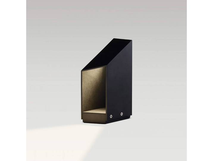 Sokkellamp buiten Domus, dimbaar, zwart, Aluminium, Design, LED buitenlamp
