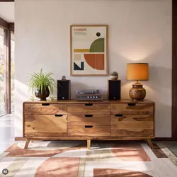 Sideboard Sheesham 200x40x65 natur sandgestrahlt lackiert MALMÖ 2 #230