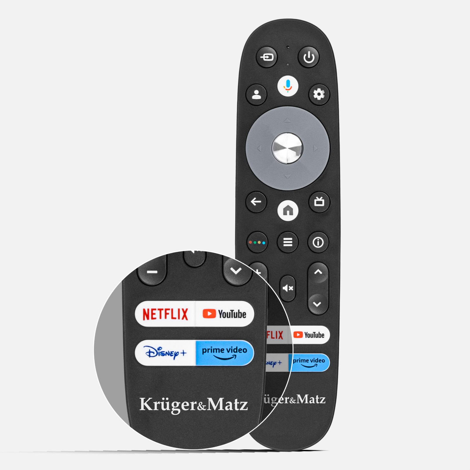 Kruger&Matz Google TV-afstandsbediening met spraakbesturing en sneltoetsen voor streaming