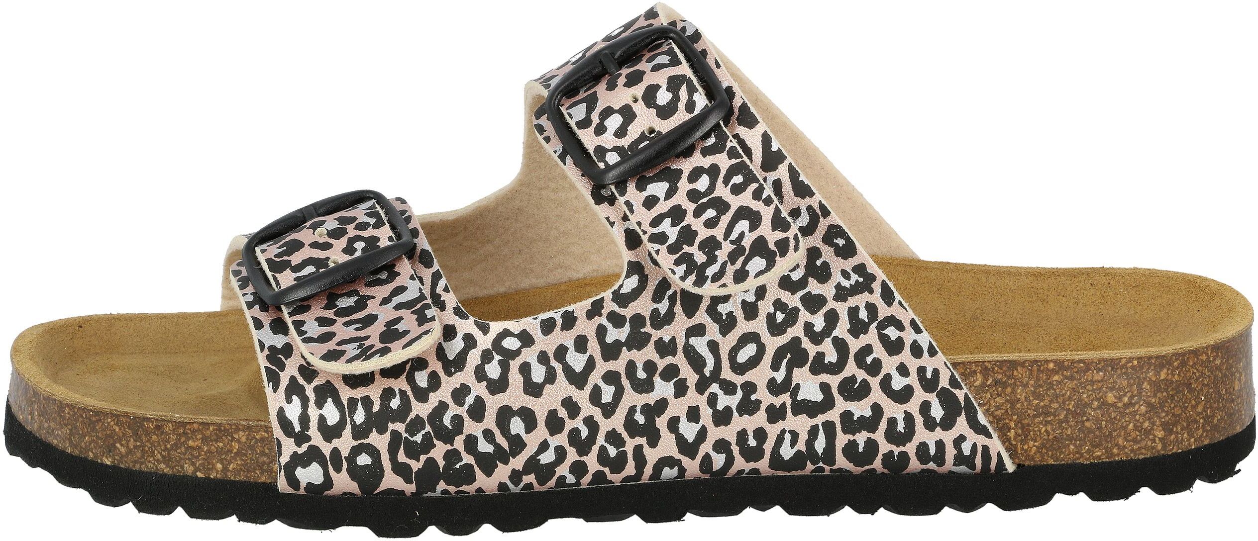 Pantolette LICO "Pantolette Bioline Leo", Damen, Gr. 36, rosa, Synthetik, Schuhe Pantolette rosa 36