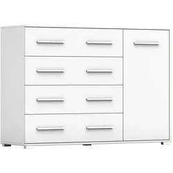 KOMMODE Frida 02 Weiß/Weiß 1D4S 135 cm