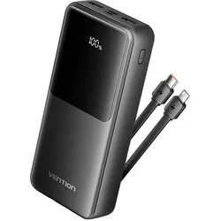 Vention, Sichtschutz, 20000mAh Power Bank (Micro-USB + USB-C + USB-A + USB-A) with Built-in USB-C and Lightning Cables 22. (14.92 cm)