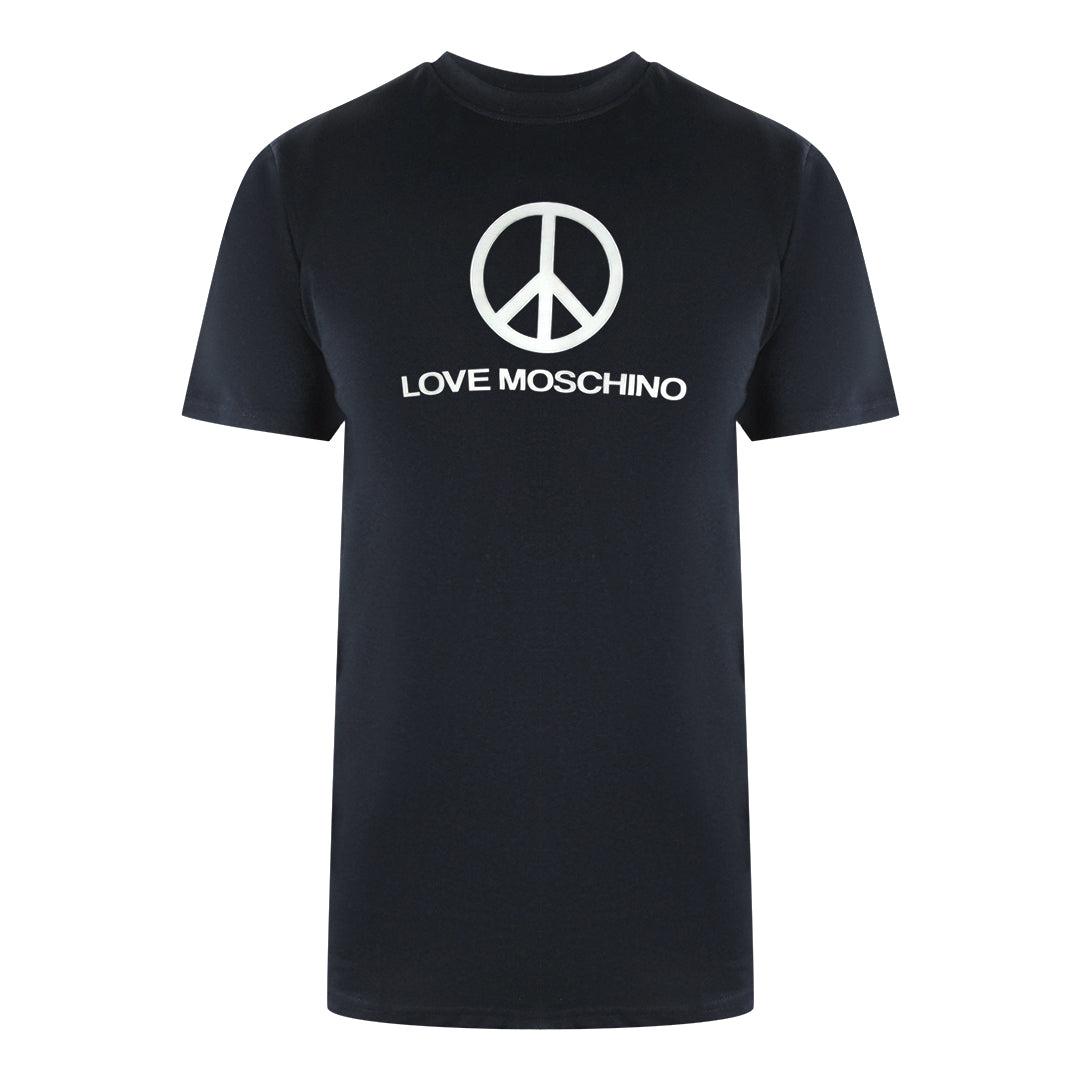 Love Moschino Peace Logo Zwart T-shirt