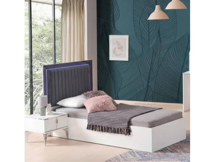 JVmoebel Jugendzimmer-Set Stylisches Jugendzimmer-Set 2-tlg. – Bett & Nachttisch im Design, (2-tlg), Made in Europa